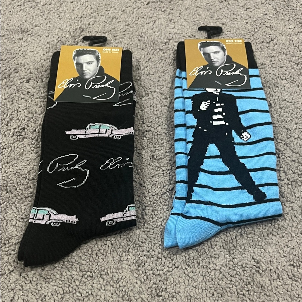 Elvis Presley Black and Blue Men's Socks (2 pairs)